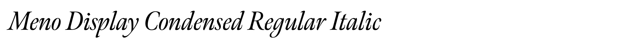 Meno Display Condensed Regular Italic image